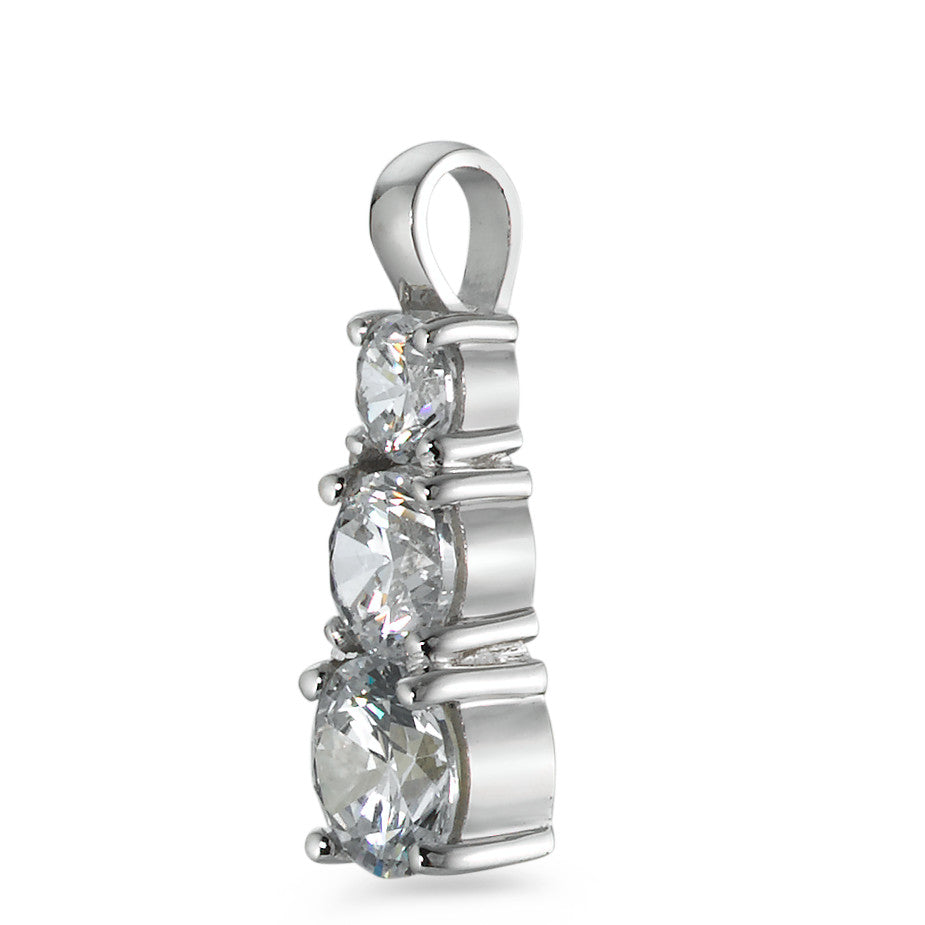 Pendant 9k White Gold Zirconia 3 Stones