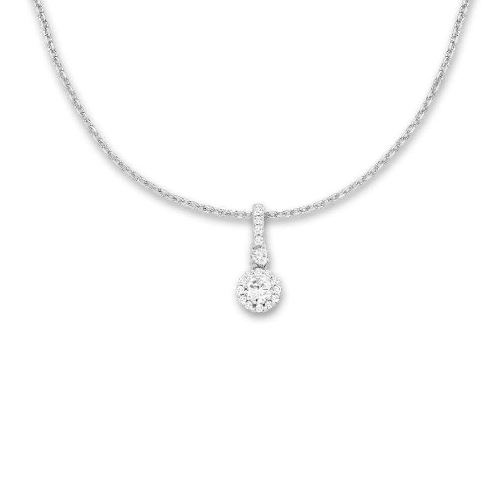 Pendant 18k White Gold Diamond 0.25 ct, w-si