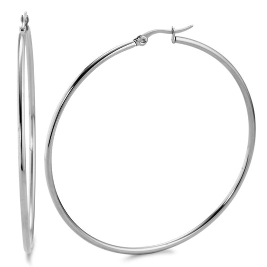 Hoop earrings Stainless steel Ø70 mm