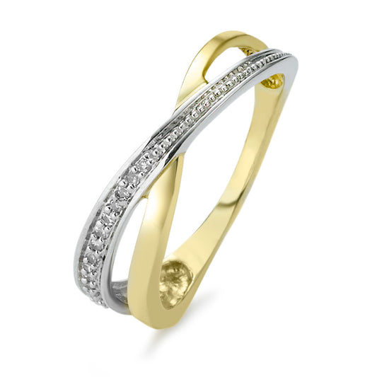 Ring 9k Yellow Gold Diamond 0.06 ct, 14 Stones, w-si