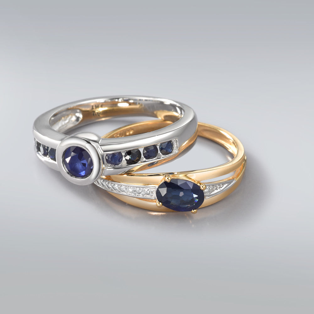 Ring 18k White Gold Sapphire 9 Stones