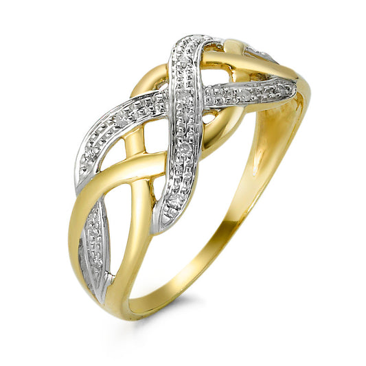 Ring 9k Yellow Gold Diamond 0.06 ct, 13 Stones, w-si