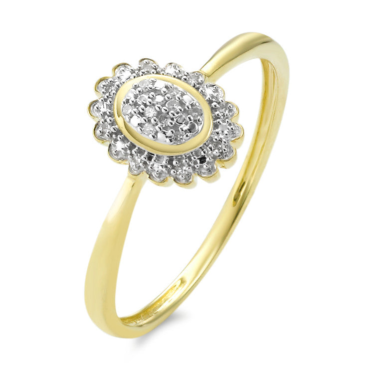 Ring 9k Yellow Gold Diamond 0.05 ct, 18 Stones, w-si