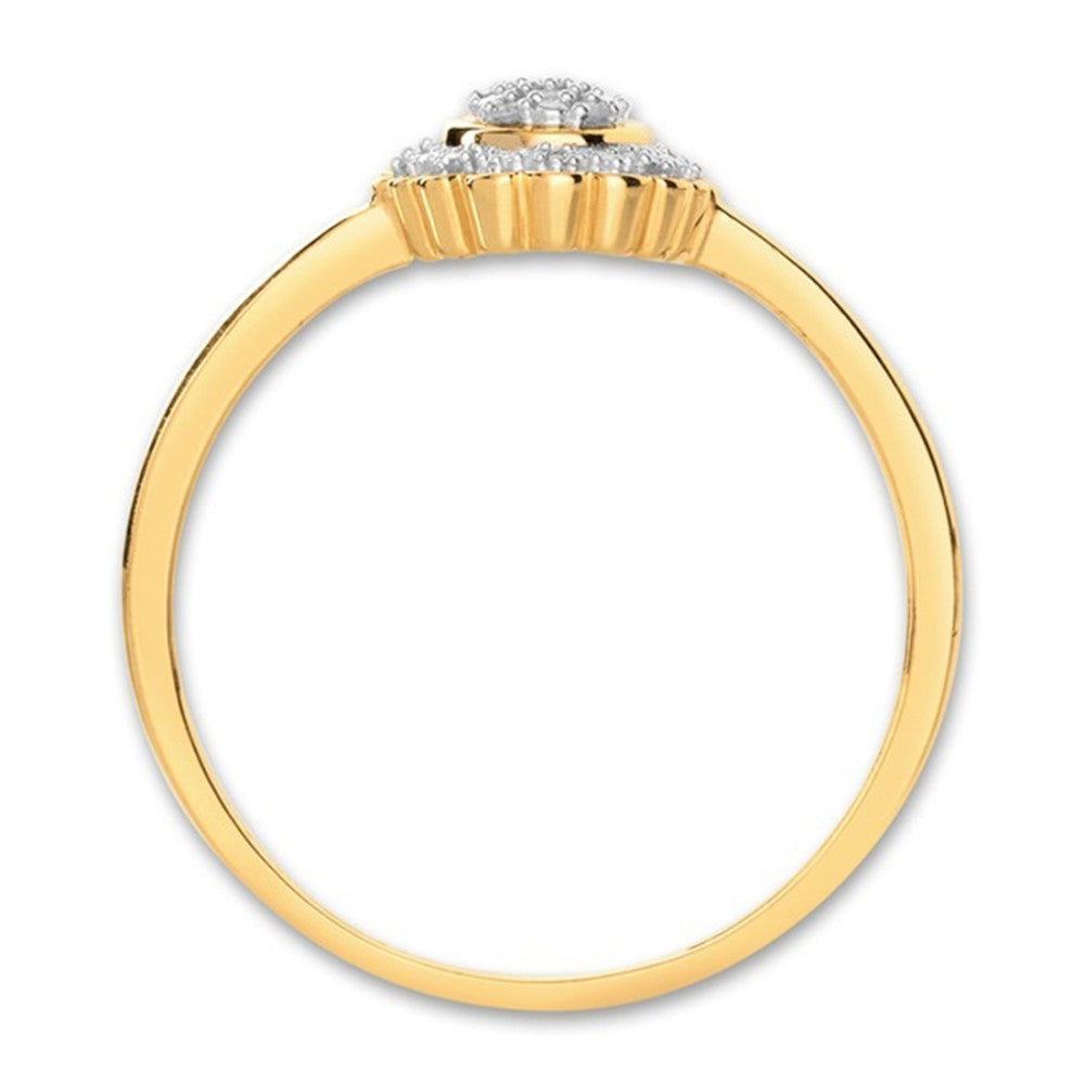 Ring 9k Yellow Gold Diamond 0.05 ct, 18 Stones, w-si