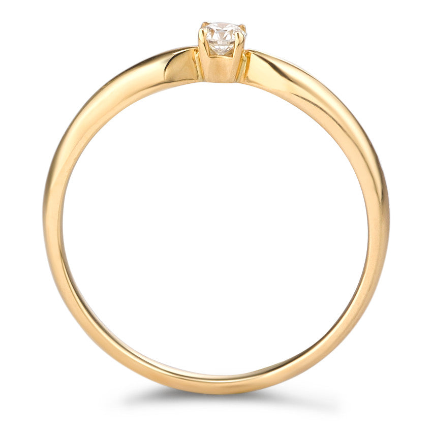 Solitaire ring 18k Yellow Gold Diamond 0.10 ct, w-si