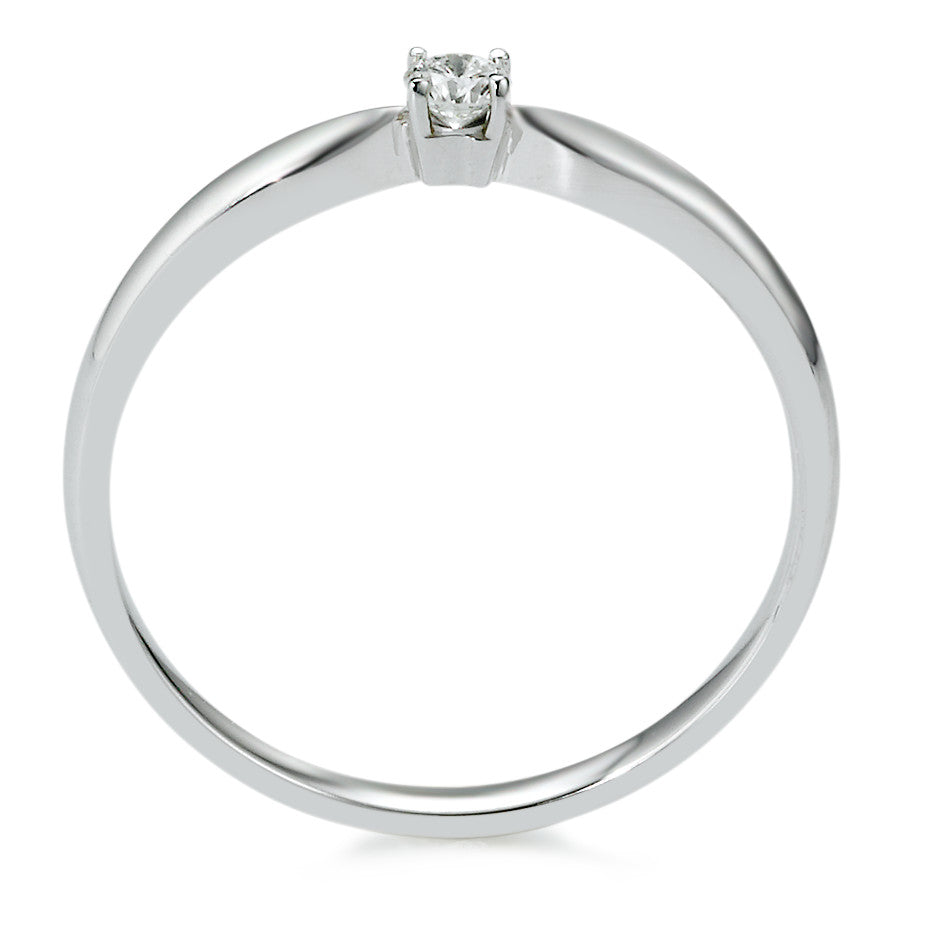 Solitaire ring 18k White Gold Diamond 0.10 ct, w-si