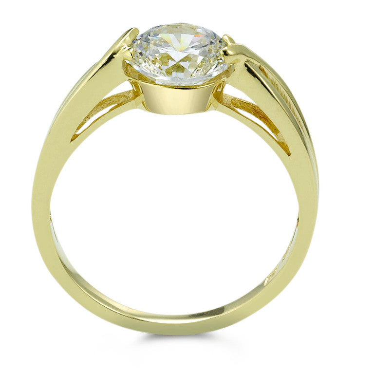 Solitaire ring 9k Yellow Gold Zirconia