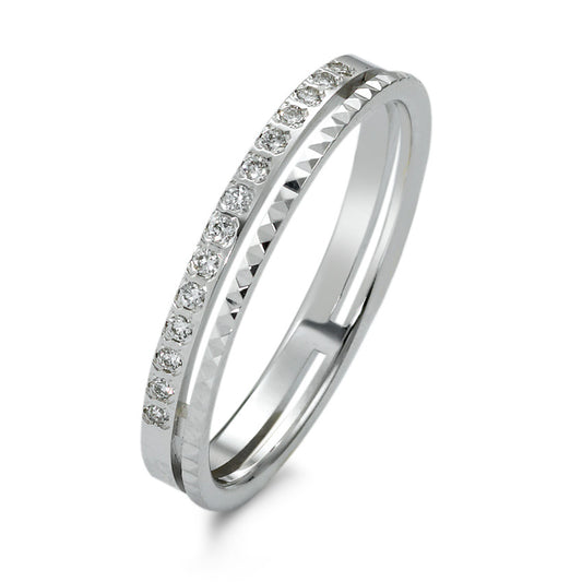 Ring 18k White Gold Diamond 0.10 ct, w-si