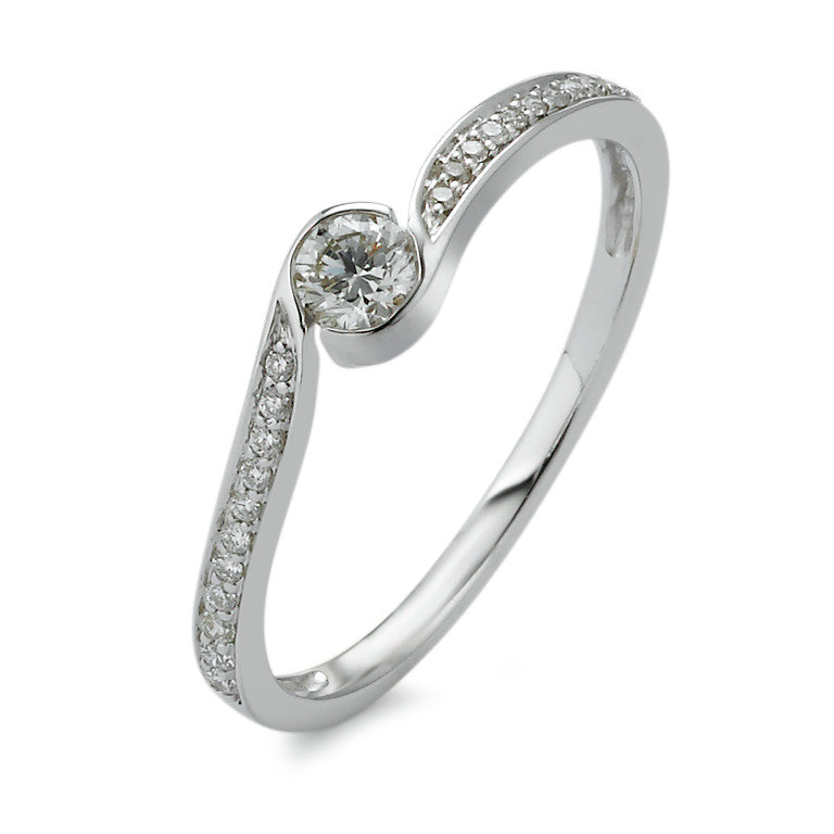 Ring 18k White Gold Diamond 0.25 ct, w-si