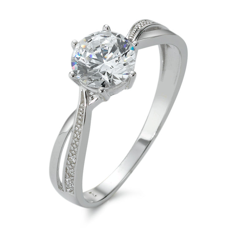 Solitaire ring 9k White Gold Zirconia