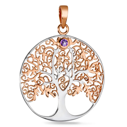 Pendant Silver Amethyst Gold plated Tree Of Life