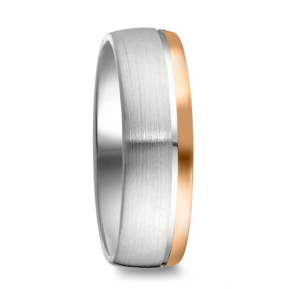 Wedding Ring Silver, 14k Red Gold Rhodium plated