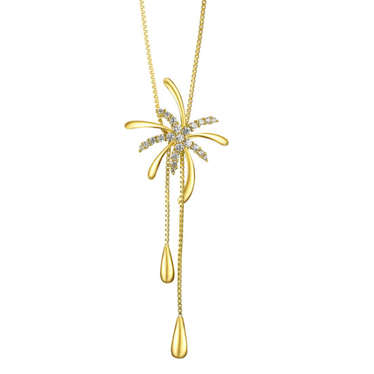 Necklace Zirconia Gold plated 45 cm
