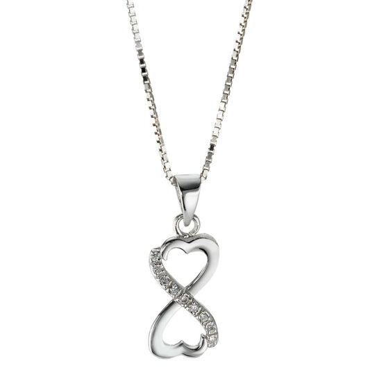 Necklace with pendant Silver Zirconia Infinity 42 cm