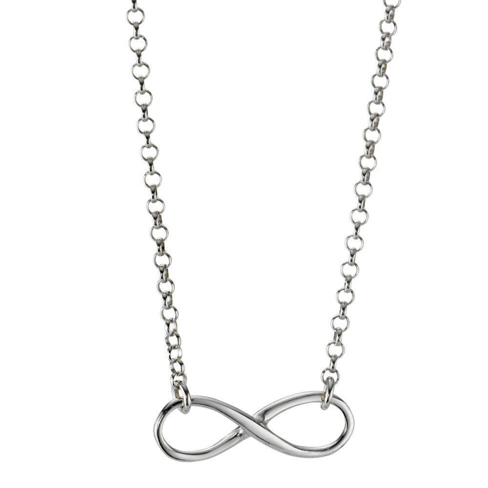 Necklace Silver Rhodium plated Infinity 42 cm