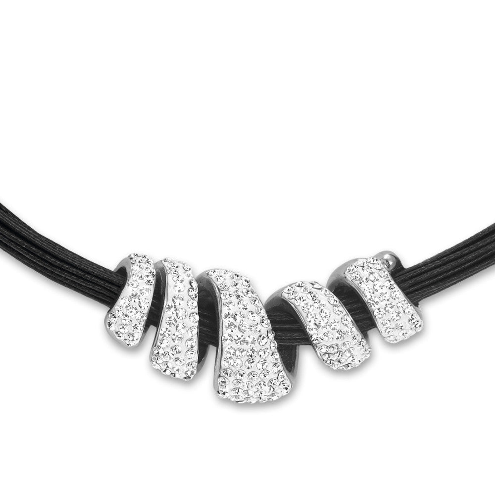 Necklace Stainless steel Zirconia 42-47 cm