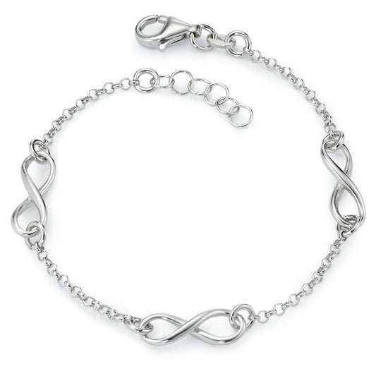 Bracelet Silver Rhodium plated Infinity 17-19 cm