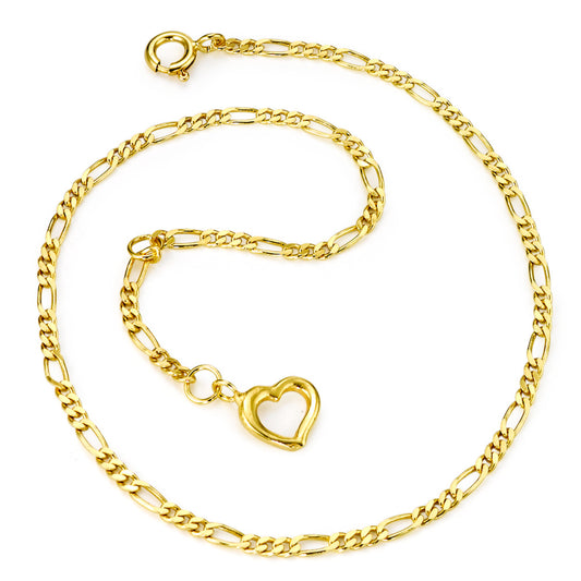 Anklet AM-plated Gold plated Heart 24-26 cm