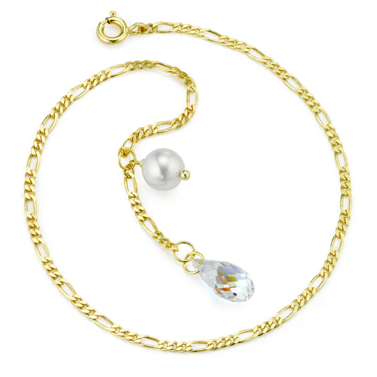 Anklet AM-plated Gold plated Shining pearls 24-26 cm Ø6.5 mm