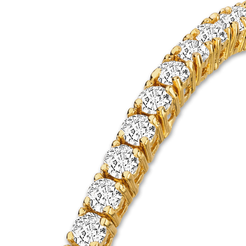 Bracelet Bronze Zirconia Gold plated 17-20 cm