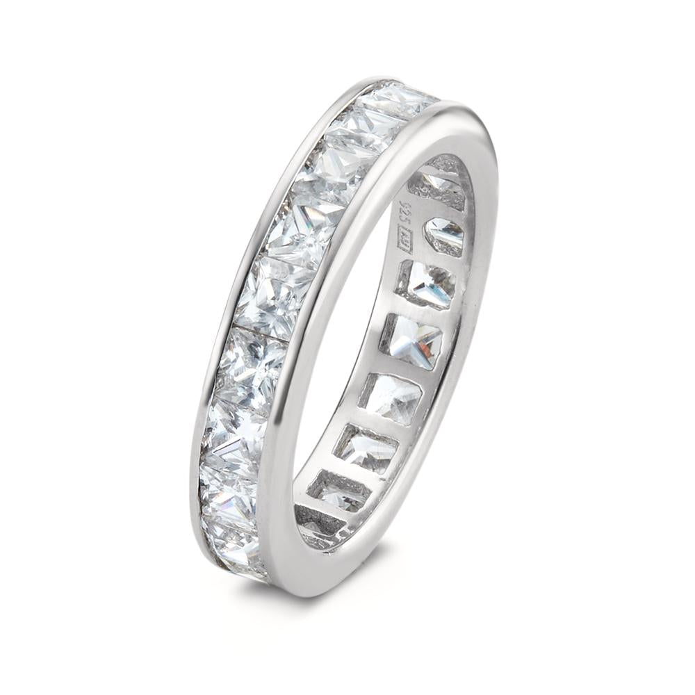 Memory ring Silver Zirconia Rhodium plated