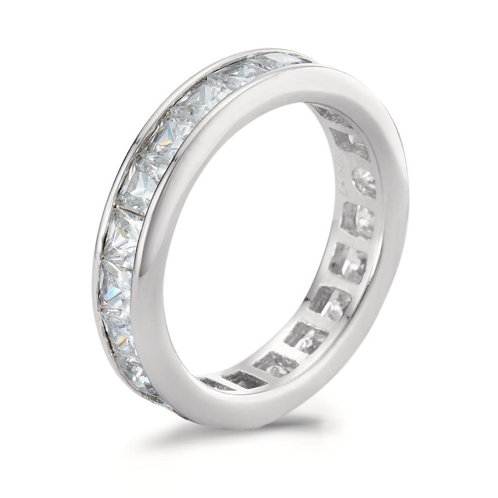 Memory ring Silver Zirconia Rhodium plated