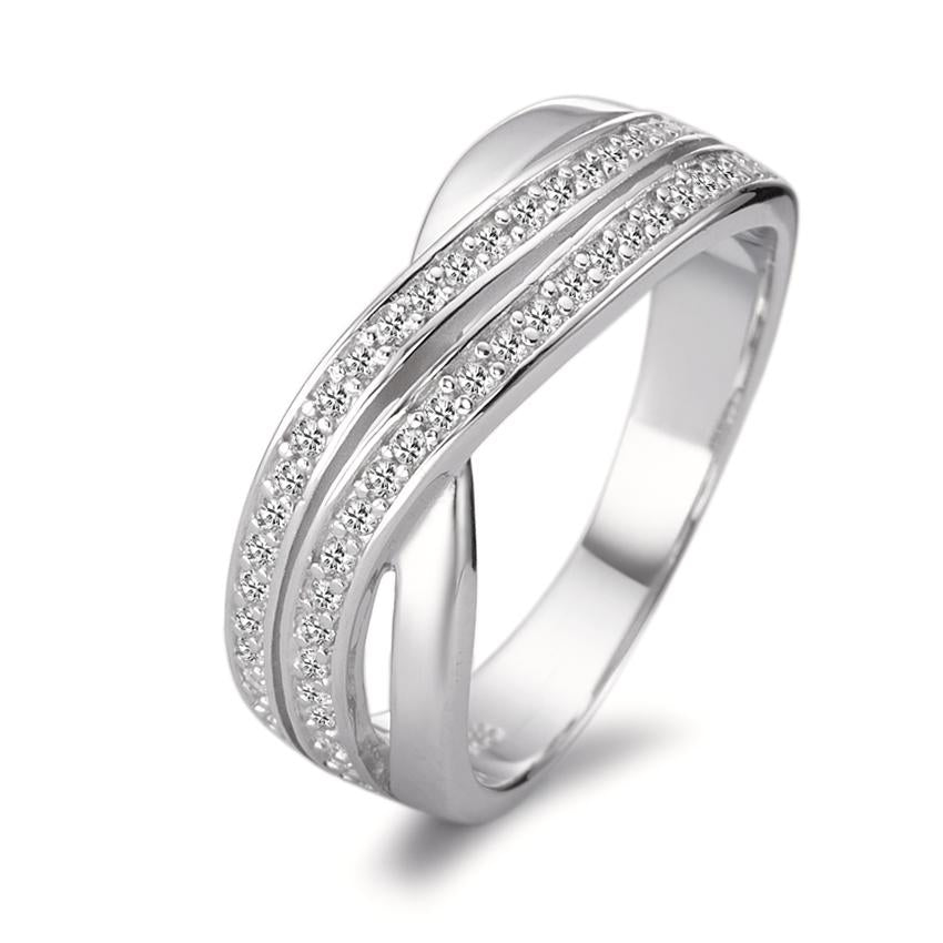 Ring Silver Zirconia Rhodium plated