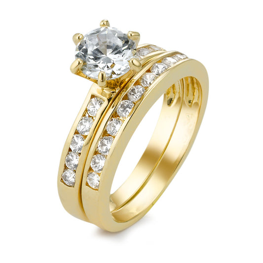 Ring AM-plated Zirconia Yellow Gold plated