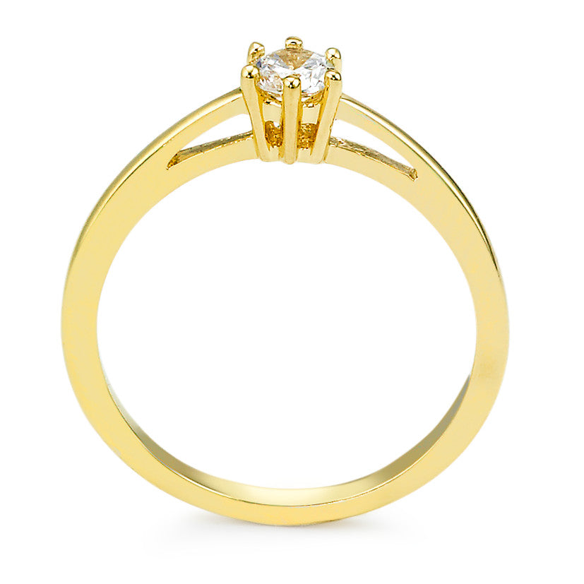 Solitaire ring Bronze Zirconia Gold plated