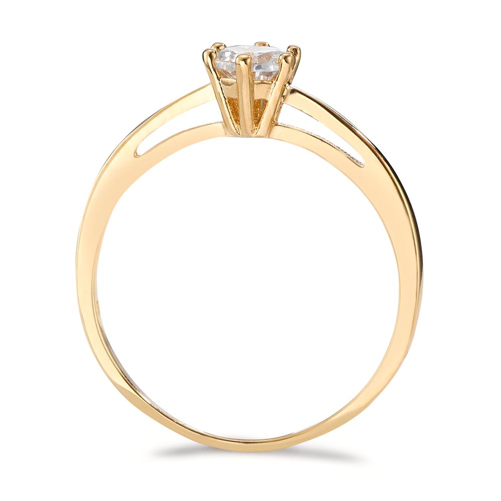 Solitaire ring AM-plated Zirconia Gold plated