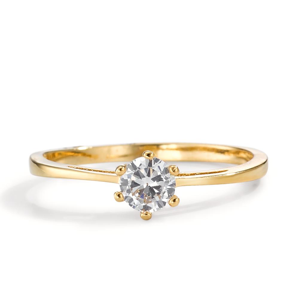 Solitaire ring AM-plated Zirconia Gold plated
