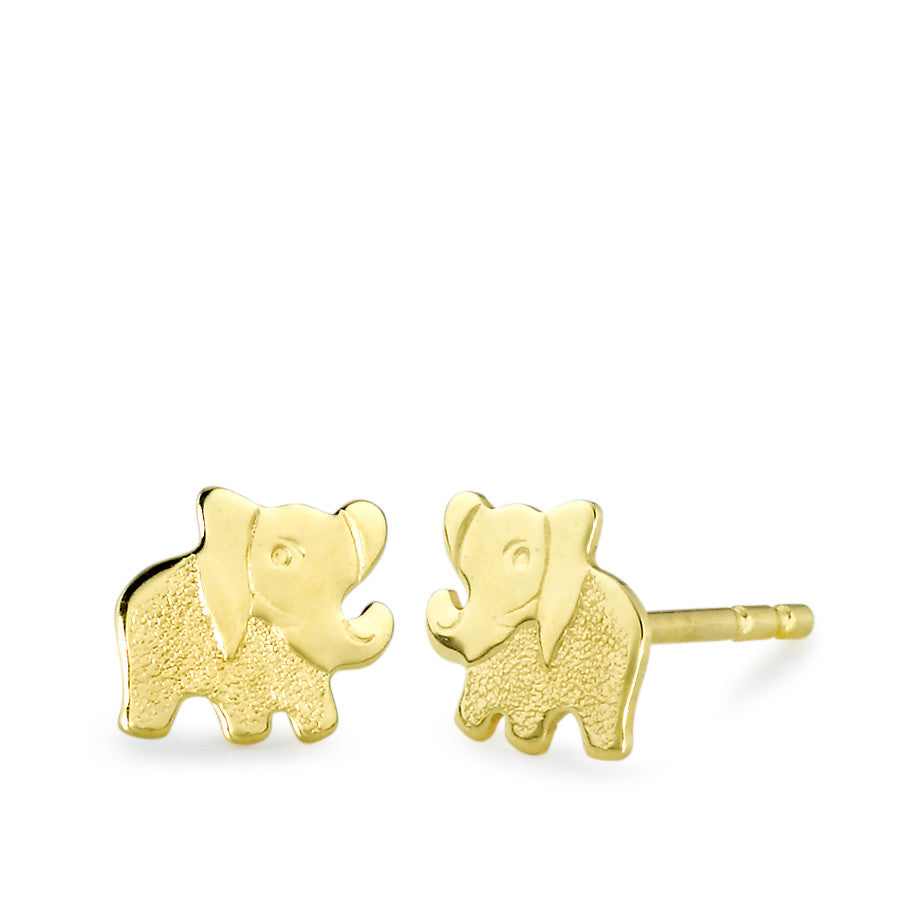 Stud earrings 9k Yellow Gold Elephant