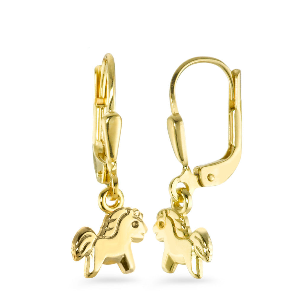 Drop Earrings 9k Yellow Gold Horse