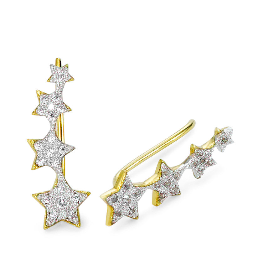 Ear Climber AM-plated Zirconia Yellow Gold plated Star