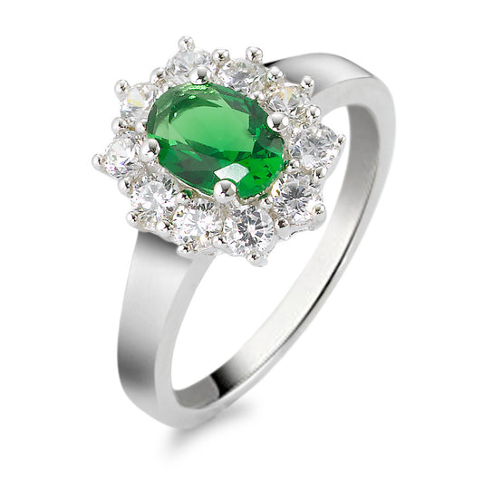 Ring Silver Zirconia Green