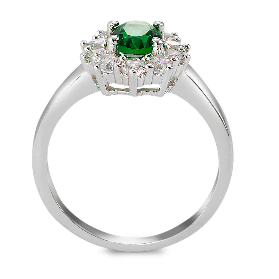 Ring Silver Zirconia Green