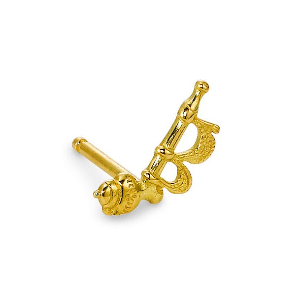 Single stud earring 18k Yellow Gold Lindauerli