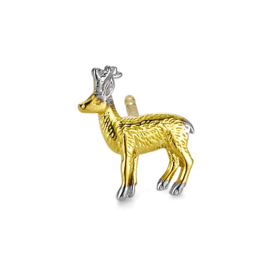 Single stud earring 9k Yellow Gold Roe Buck