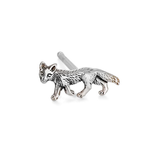 Single stud earring Silver Fox