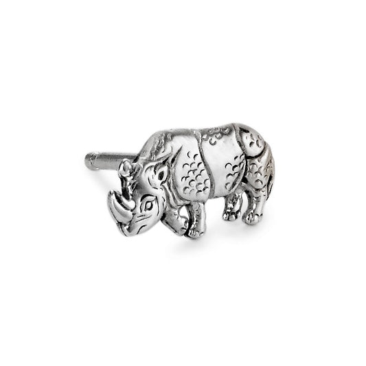 Single stud earring Silver Rhinoceros