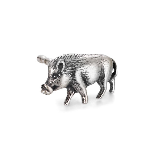 Single stud earring Silver Patinated Boar