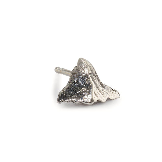 Single stud earring Silver Patinated Matterhorn