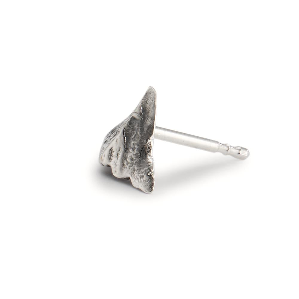 Single stud earring Silver Patinated Matterhorn