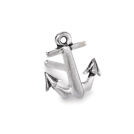 Single stud earring Silver Patinated Anchor