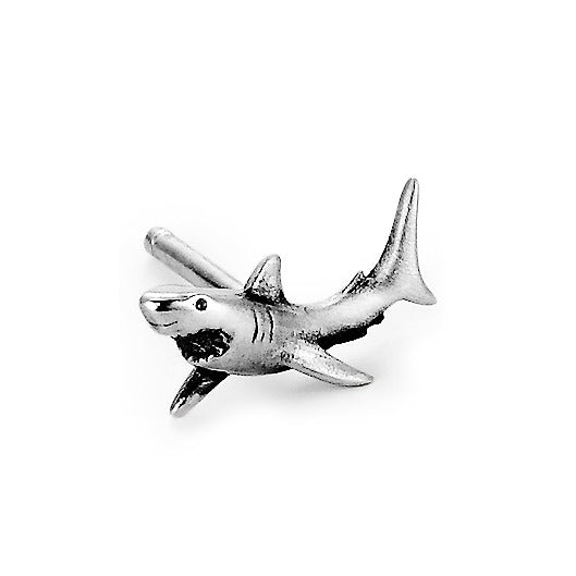 Single stud earring Silver Shark