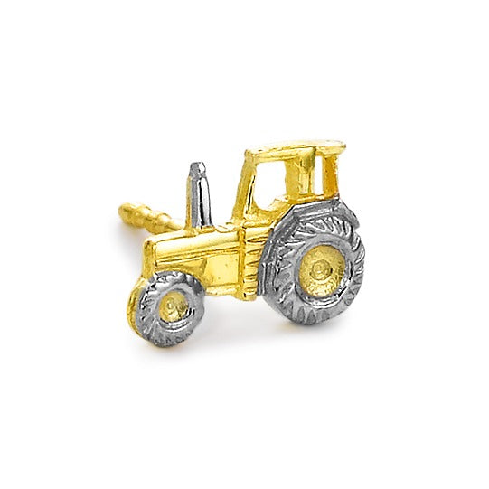 Single stud earring 18k Yellow Gold Tractor