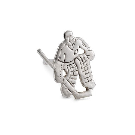 Single stud earring Silver Patinated Ice Hockey