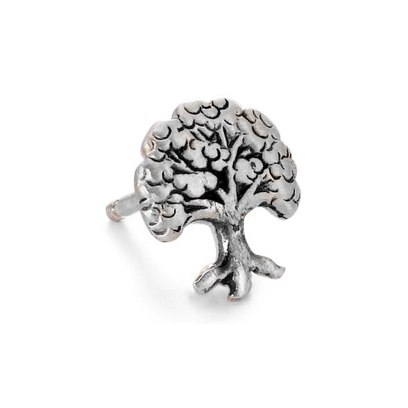 Single stud earring Silver Patinated Tree Of Life