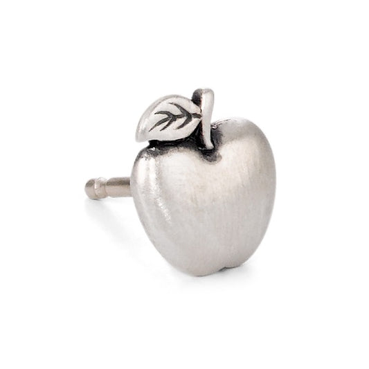 Single stud earring Silver Patinated Apple