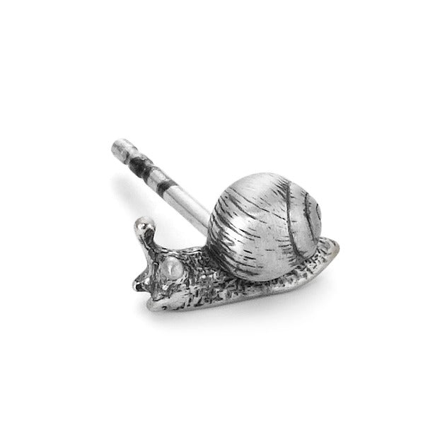 Single stud earring Silver Snail